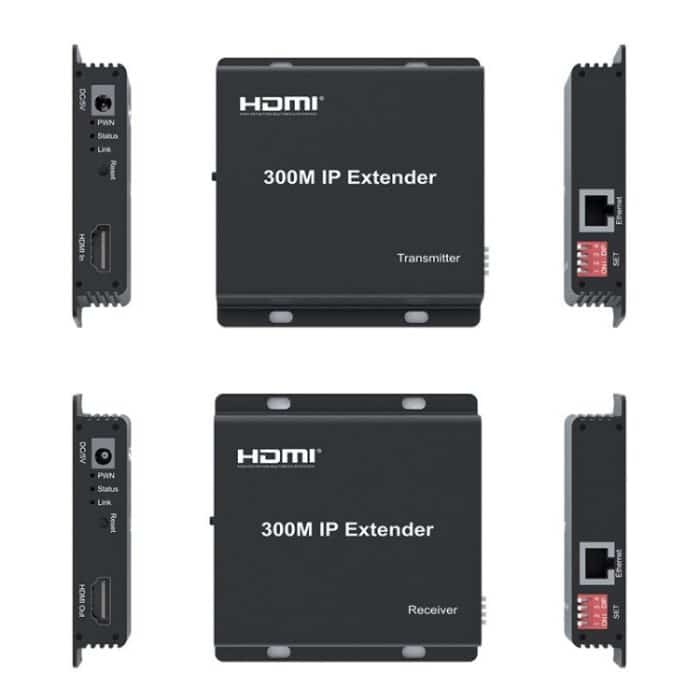 300M IP HDMI Extender HD Videoübertragung, Sender + Empfänger, US Plug, UK Plug, EU Plug – Bild 3
