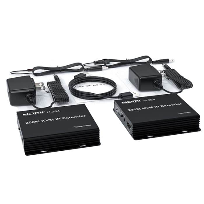 200 m HDMI KVM IP Netzwerkkabel Extender H.264 Maus Tastatur Extender, US Plug, UK Plug, EU Plug – Bild 8
