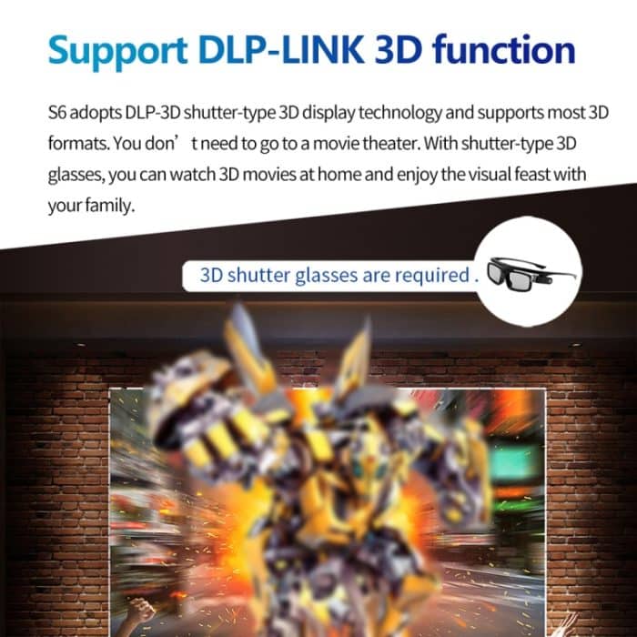 TOUMEI S8 1080P/4K DLP Android 11.OS WLAN 3D-Projektor, US Plug, UK Plug, EU Plug – Bild 12