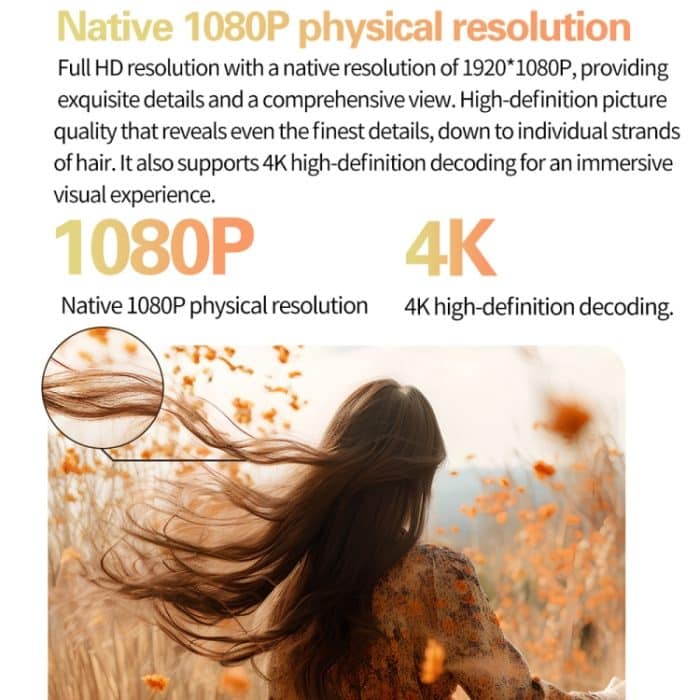 TOUMEI S8 1080P/4K DLP Android 11.OS WLAN 3D-Projektor, US Plug, UK Plug, EU Plug – Bild 21