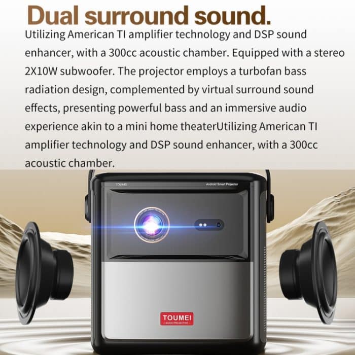 TOUMEI S8 1080P/4K DLP Android 11.OS WLAN 3D-Projektor, US Plug, UK Plug, EU Plug – Bild 4