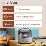 TOUMEI S8 1080P/4K DLP Android 11.OS WLAN 3D-Projektor, US Plug, UK Plug, EU Plug – Bild 6