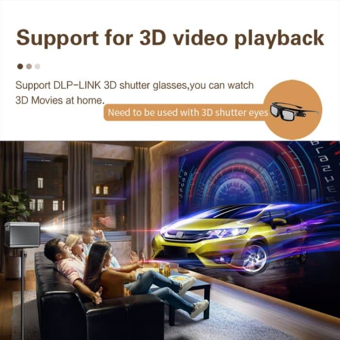 TOUMEI X5 Heimkino-DLP-Projektor HD High Bright 1080P-Projektor, US Plug, EU Plug, UK Plug – Bild 11