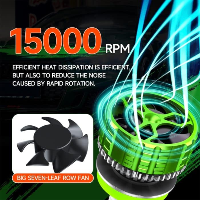 100W LED Doppelkupferrohr Aluminiumlegierung Wasserdichter Autoscheinwerfer, 9005, 9006, 9012, H1, H4, H7, H11 – Bild 7