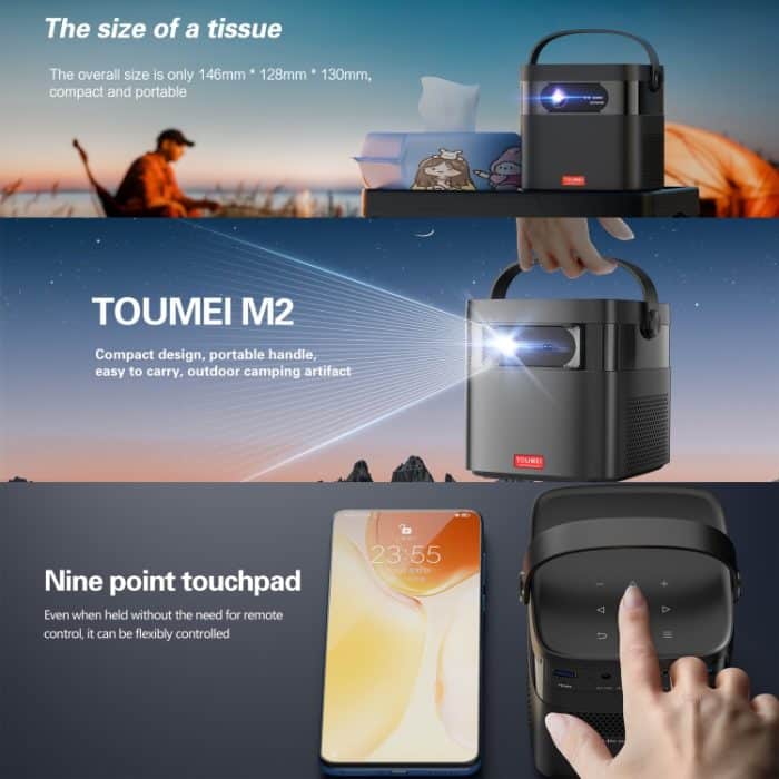 TOUMEI M2 Eingebauter Akku mit großer Kapazität Outdoor-Projektor Handheld Portable Projection, US Plug, UK Plug, EU Plug – Bild 5