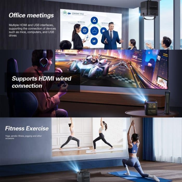 TOUMEI M2 Eingebauter Akku mit großer Kapazität Outdoor-Projektor Handheld Portable Projection, US Plug, UK Plug, EU Plug – Bild 9