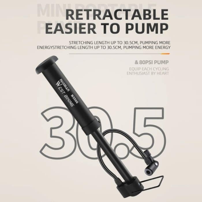 WEST BIKING Mini Fahrradpumpe Fahrradausrüstung – Bild 5