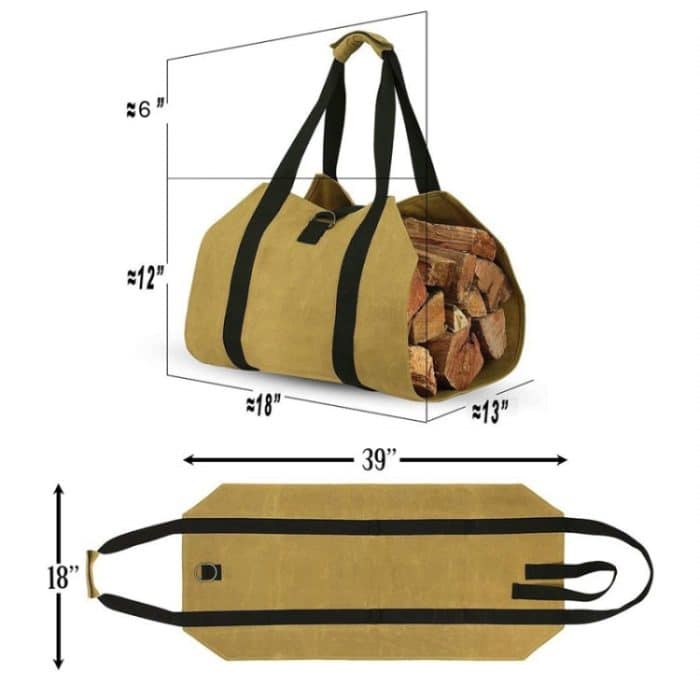 Outdoor Große Kapazität Brennholz Lagerung Tasche Tragbare Und Langlebig Logging Kit, 600D PVC, 12A Canvas – Bild 3