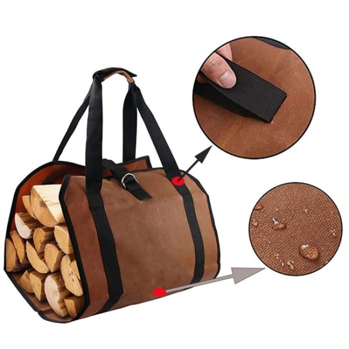Outdoor Große Kapazität Brennholz Lagerung Tasche Tragbare Und Langlebig Logging Kit, 600D PVC, 12A Canvas – Bild 4
