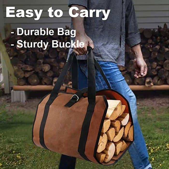 Outdoor Große Kapazität Brennholz Lagerung Tasche Tragbare Und Langlebig Logging Kit, 600D PVC, 12A Canvas – Bild 6