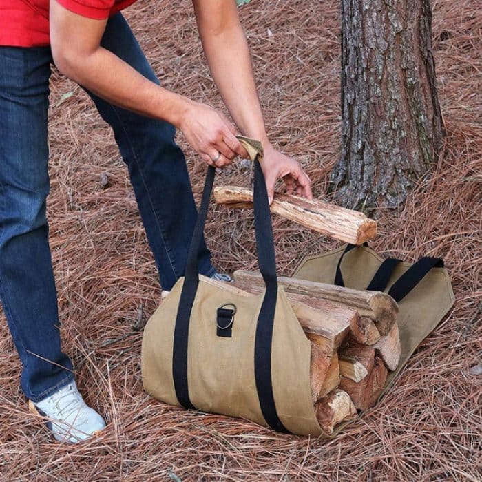 Outdoor Große Kapazität Brennholz Lagerung Tasche Tragbare Und Langlebig Logging Kit, 600D PVC, 12A Canvas – Bild 7