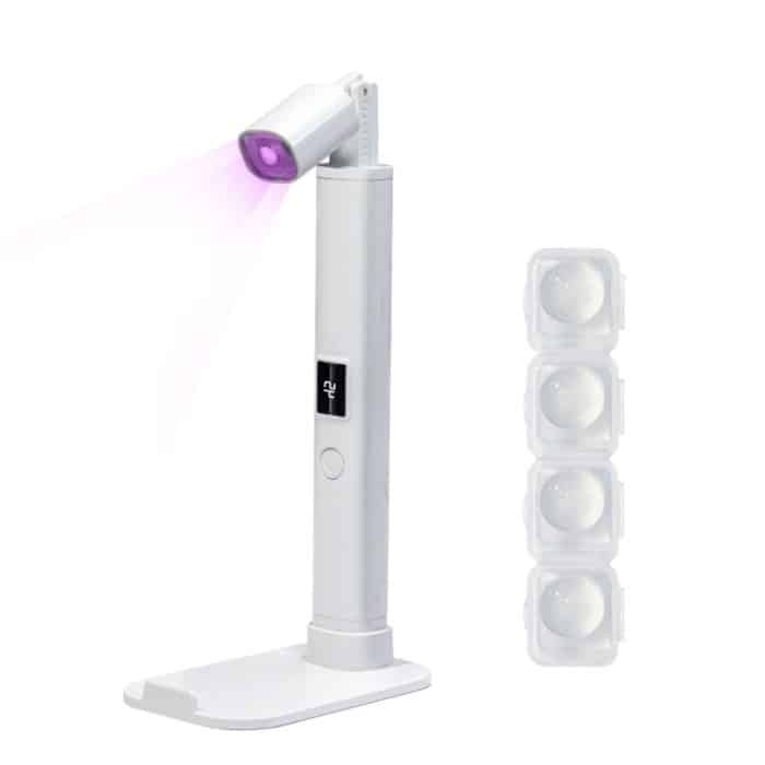 TBD0605260901A.jpg UV-LED-Nagellampe, tragbares, einziehbares Nageltrocknungslicht, Mini-Handnageltrocknerlampe mit Halterung – Bild 1