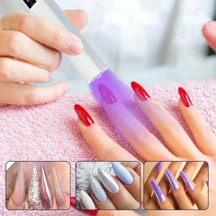 UV-LED-Nagellampe, tragbares, einziehbares Nageltrocknungslicht, Mini-Handnageltrocknerlampe mit Halterung – Bild 12