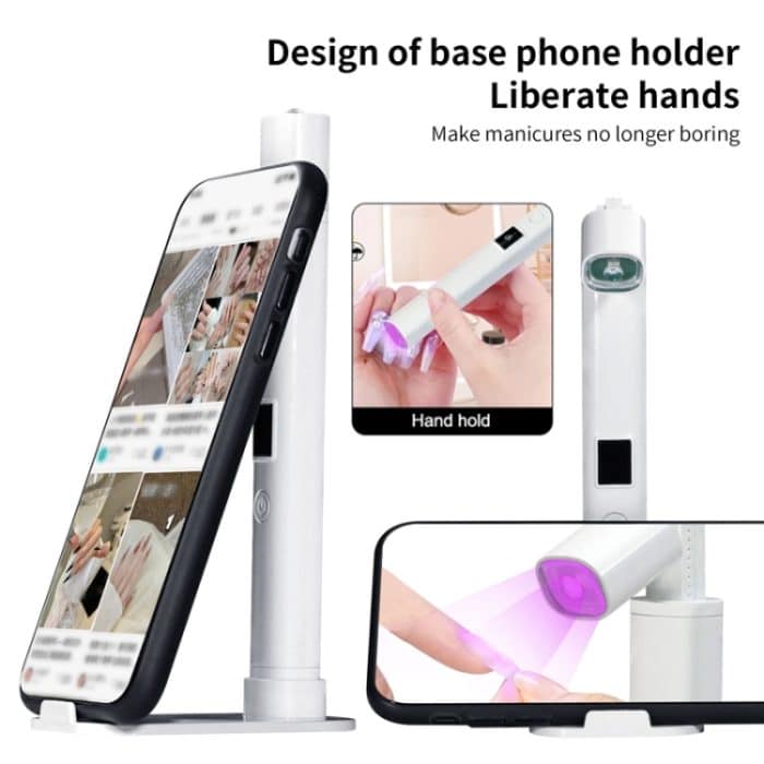UV-LED-Nagellampe, tragbares, einziehbares Nageltrocknungslicht, Mini-Handnageltrocknerlampe mit Halterung – Bild 7