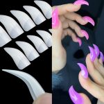 100 Stück/Box Stiletto Nagelspitzen Halloween Stiletto Falsche Adlerklaue Kunstnägel – Bild 7