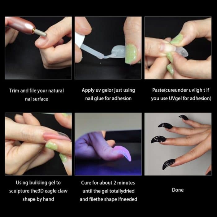 100 Stück/Box Stiletto Nagelspitzen Halloween Stiletto Falsche Adlerklaue Kunstnägel – Bild 9