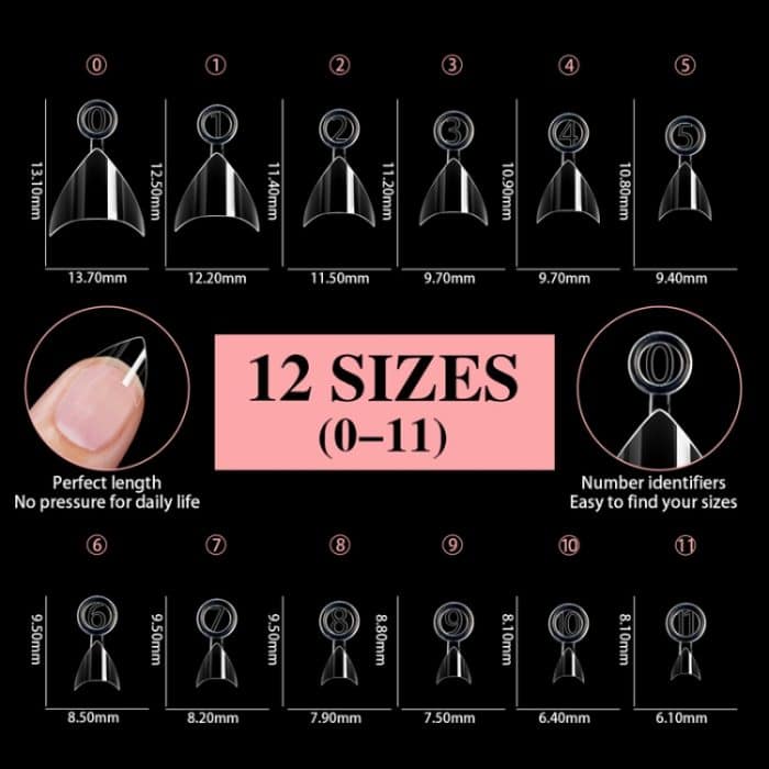 600 teile/schachtel Ultra Kurze Falsche Nagel Tipps Verlängerung Klar Keine Kratzer Spurlose Frosted Maniküre Salon, Shape 01, Shape 02, Shape 03, Shape 04, Shape 05 – Bild 8