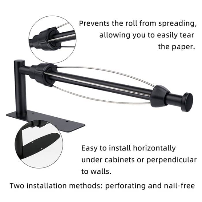 Küchen-Papierhandtuchhalter aus Edelstahl mit Dämpfungsschrank, kein Lochrollenpapier, Frischhaltefolienhalter, YS1 Round Black Silver Line, YS1 Square Black Silver Line, YS1 Round Silver, YS1 Square Silver, YL3 Round Black Silver Line... – Bild 2