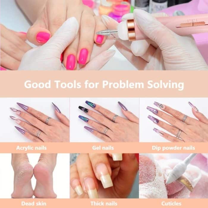 Mini-Nagelschleifer, Nagelentferner, tragbares elektrisches Nagelwerkzeug mit Licht – Bild 7