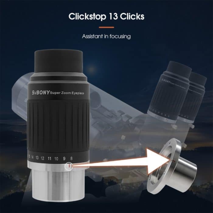 SVBONY SV230 1,25/2 Zoll Universal-Astronomie-Weitwinkel-Zoom-Okular 8-20 mm 57-72 Grad – Bild 3