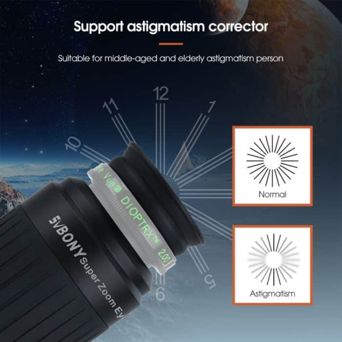 SVBONY SV230 1,25/2 Zoll Universal-Astronomie-Weitwinkel-Zoom-Okular 8-20 mm 57-72 Grad – Bild 4