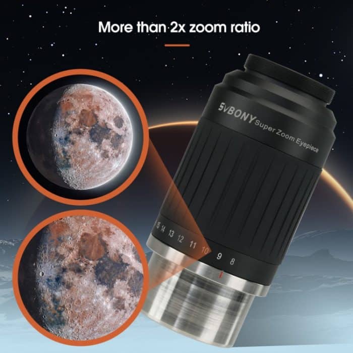 SVBONY SV230 1,25/2 Zoll Universal-Astronomie-Weitwinkel-Zoom-Okular 8-20 mm 57-72 Grad – Bild 7