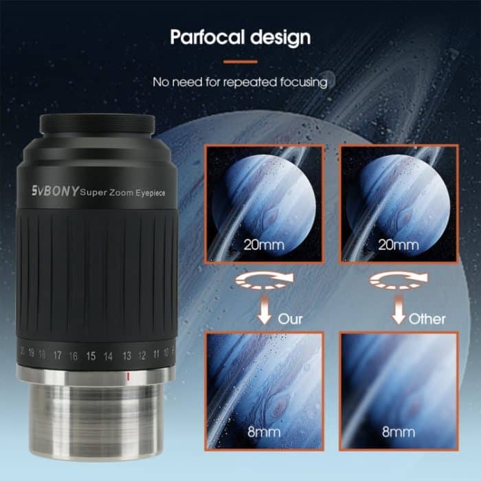 SVBONY SV230 1,25/2 Zoll Universal-Astronomie-Weitwinkel-Zoom-Okular 8-20 mm 57-72 Grad – Bild 8
