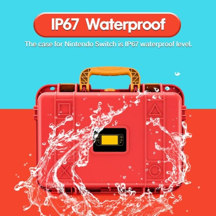 DEVASO für Switch/OLED IP67 wasserdichte Aufbewahrungstasche Hartschalentasche, Black+Shoulder Strap – Bild 7