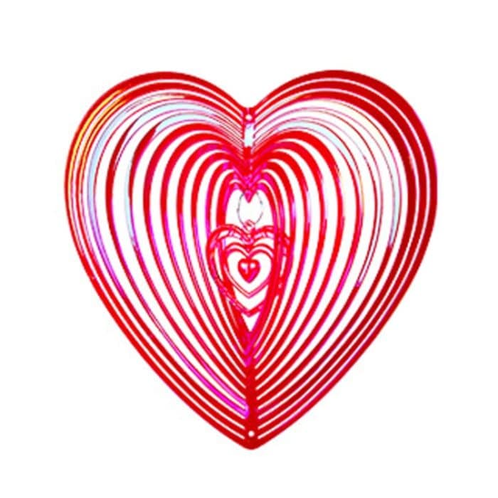 Windspiel für den Außenbereich, Herzform, Vogelabwehr, Gartendekoration, Vogelfänger – Bild 1