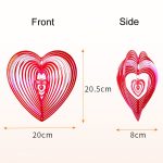 Windspiel für den Außenbereich, Herzform, Vogelabwehr, Gartendekoration, Vogelfänger – Bild 3