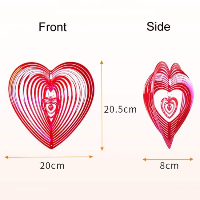Windspiel für den Außenbereich, Herzform, Vogelabwehr, Gartendekoration, Vogelfänger – Bild 3