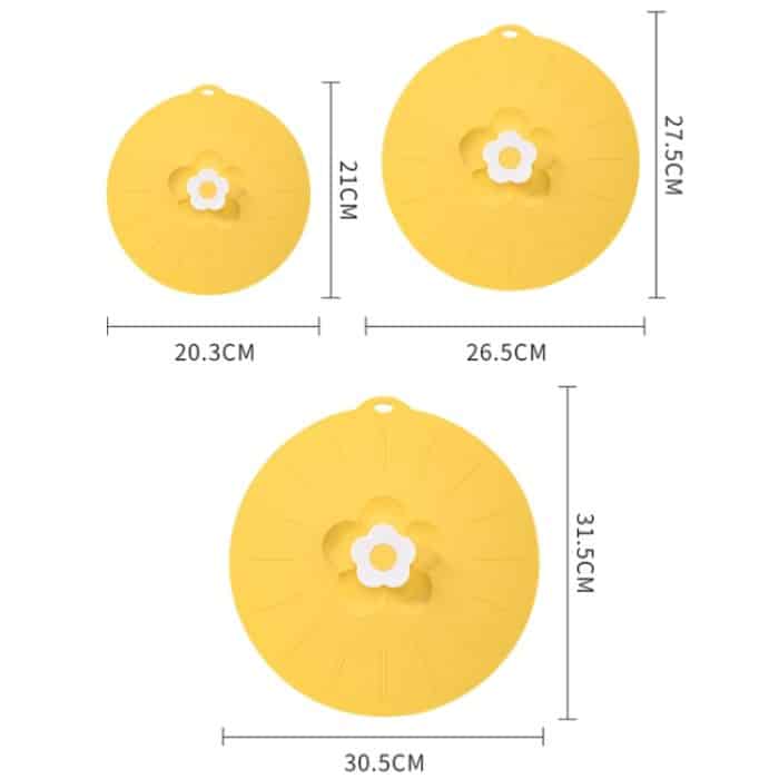 Niedliche Blume Silikon Frische Deckel Küche Haushalt Lebensmittel Staubdicht Abdeckung, Small, Medium, Large – Bild 3
