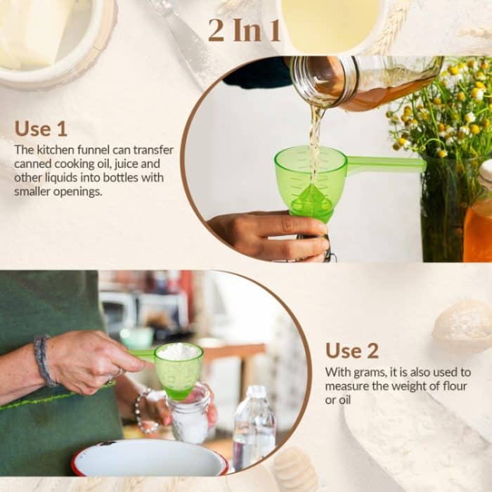 Praktischer Messlöffel, überlaufsicherer Trichter, multifunktionaler Wasserflaschenlöffel – Bild 6