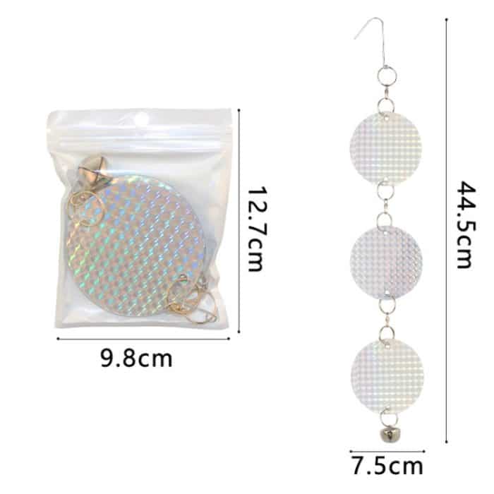 Vogelabwehr für den Garten, dekoratives rundes hängendes Laser-Reflexstück – Bild 3