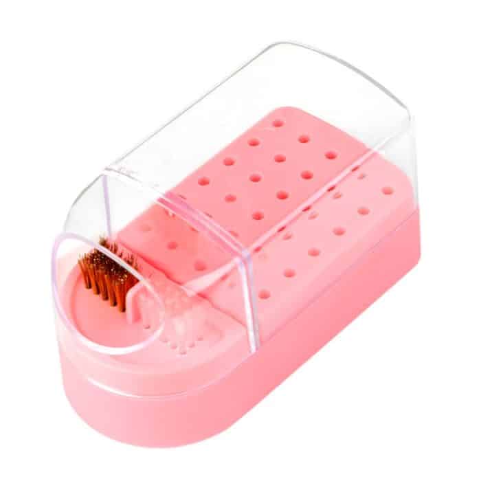 30 Löcher Nail Art Bohrer Aufbewahrungsbox staubdichtes Display Rack mit Reinigungsbürste – Bild 1