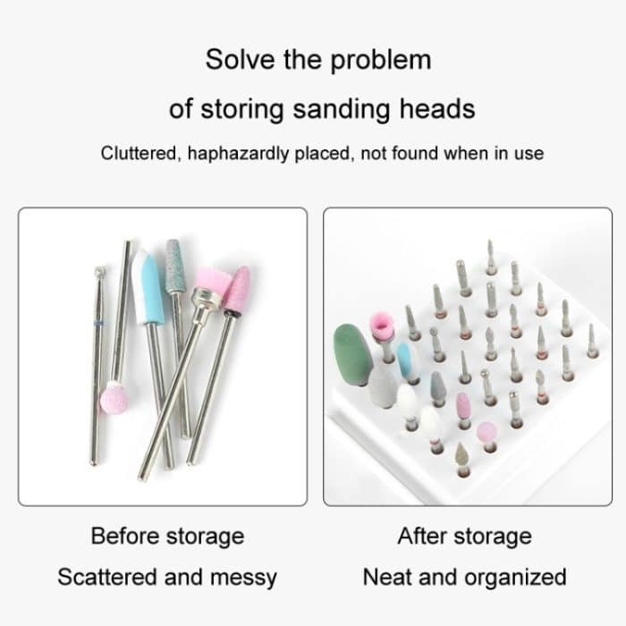 30 Löcher Nail Art Bohrer Aufbewahrungsbox staubdichtes Display Rack mit Reinigungsbürste – Bild 5