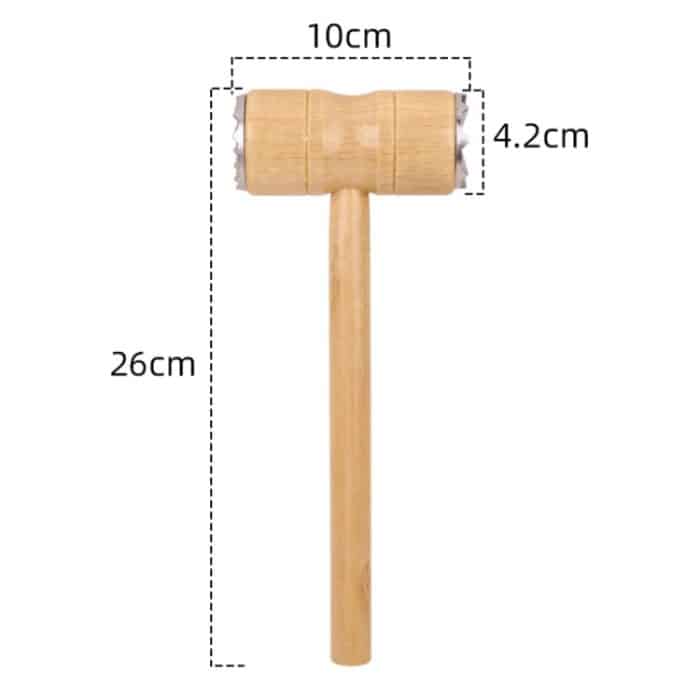 Multifunktionaler doppelseitiger Fleischhammer mit Holzgriff, Küchensteak-Sehnenbrecher – Bild 3