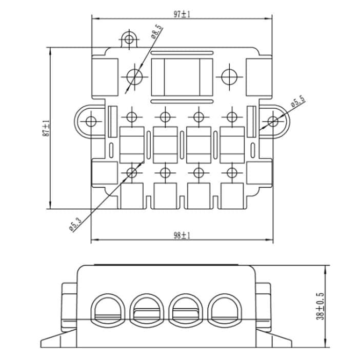 Fünf-Wege-Sicherungskasten mit einem Eingang und vier Ausgängen – Modifikation der RV-Stromversorgung, Fuse Box, Fuse Box + Fuse – Bild 4
