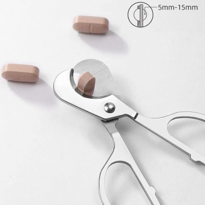 Tragbarer Pillenteiler aus Edelstahl, Schere zum Dosieren von Zigarren, Oval Handle, Oval Handle+Silicone Case, Round Handle Silver, Round Hanlde Gold – Bild 4