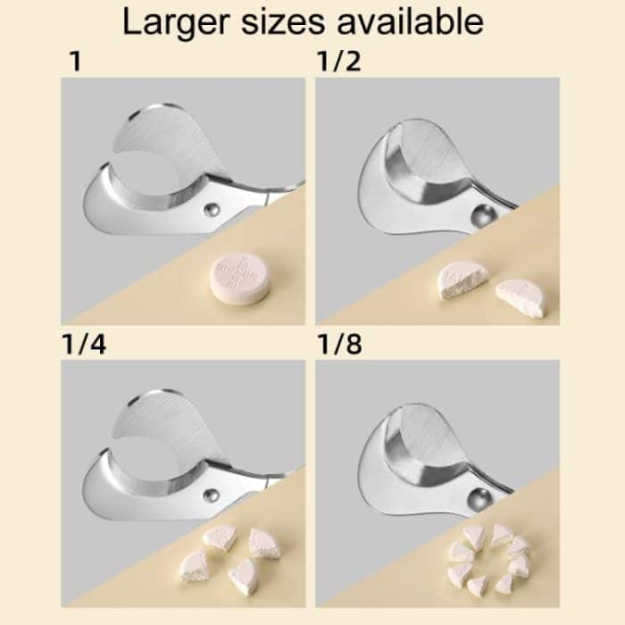 Tragbarer Pillenteiler aus Edelstahl, Schere zum Dosieren von Zigarren, Oval Handle, Oval Handle+Silicone Case, Round Handle Silver, Round Hanlde Gold – Bild 6