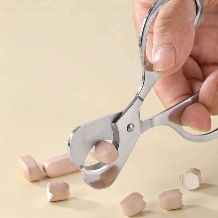 Tragbarer Pillenteiler aus Edelstahl, Schere zum Dosieren von Zigarren, Oval Handle, Oval Handle+Silicone Case, Round Handle Silver, Round Hanlde Gold – Bild 8