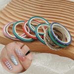 10 rollen Nail art Gitter Linie Papier Band Aufkleber 2mm Feine Band Grid DIY Maniküre Muster Werkzeug