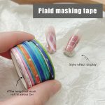 10 rollen Nail art Gitter Linie Papier Band Aufkleber 2mm Feine Band Grid DIY Maniküre Muster Werkzeug – Bild 3
