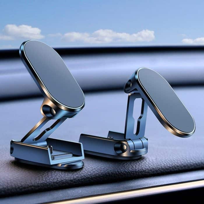 D11 Magnetischer, faltbarer Autotelefonhalter, drehbarer Armaturenbrett-Navigationsständer zum Aufkleben, Black Gloosy, Silver Gloosy – Bild 2