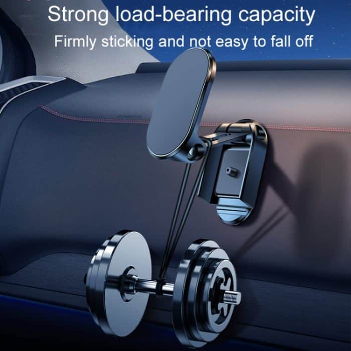 D11 Magnetischer, faltbarer Autotelefonhalter, drehbarer Armaturenbrett-Navigationsständer zum Aufkleben, Black Gloosy, Silver Gloosy – Bild 6