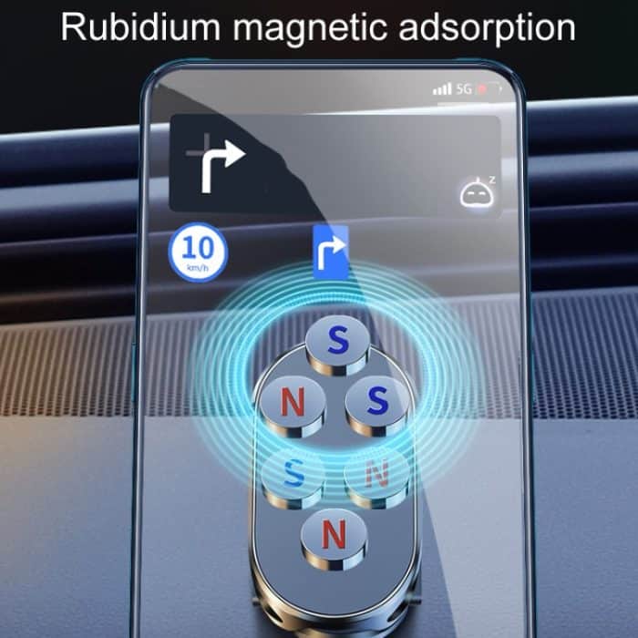 D11 Magnetischer, faltbarer Autotelefonhalter, drehbarer Armaturenbrett-Navigationsständer zum Aufkleben, Black Gloosy, Silver Gloosy – Bild 7