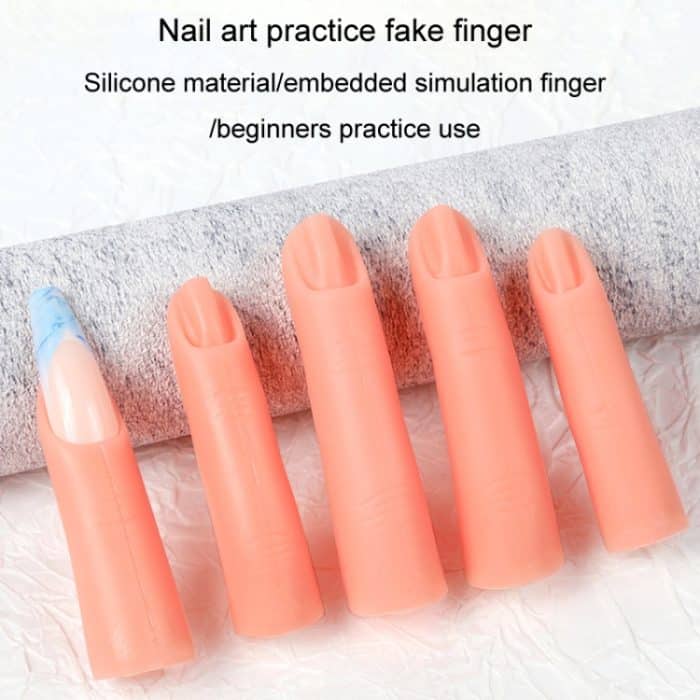 5 teile/satz Nail art Silikon Gefälschte Finger Einsetzbar Nagel Stück Praxis Finger Formen, With Magnet, Without Magnet – Bild 6