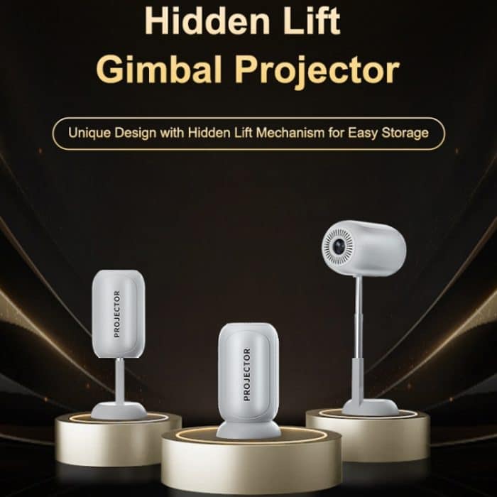 TS-6 Android 11 WiFi6 4K Mini-Projektor mit verstecktem Lift und Gimbal, US Plug, EU Plug, UK Plug, AU Plug – Bild 2