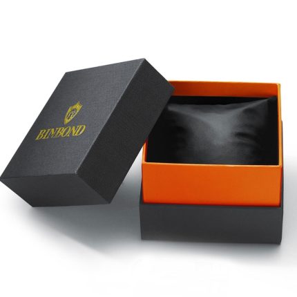 BINBOND Uhrenverpackungsbox Geschenkbox, Boutique Box, White, Black Leather