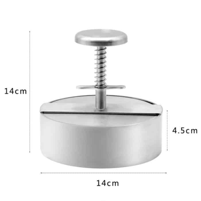 304 Edelstahl Burger Presse Küche Hackbraten Form, 14cm Large – Bild 3